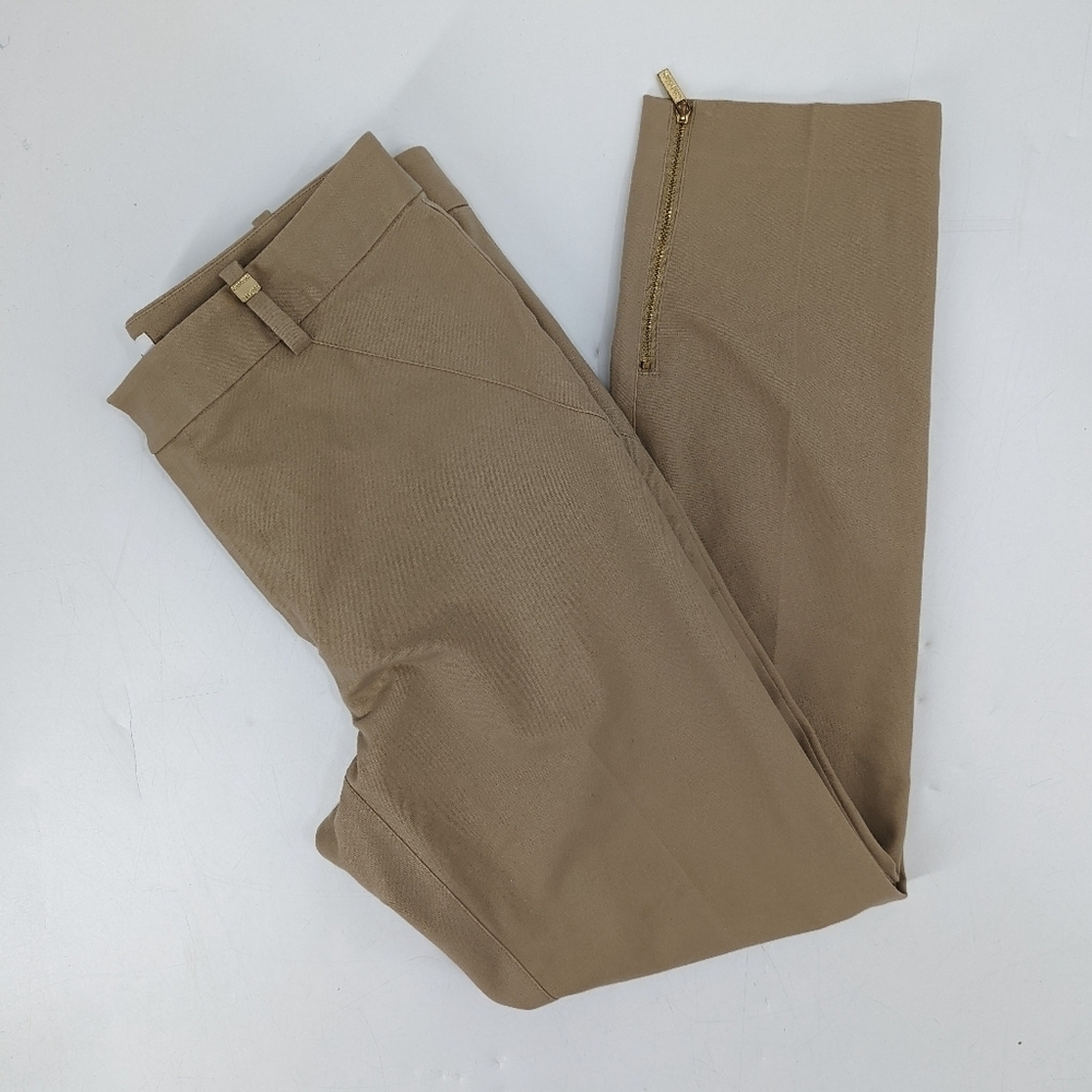 CALVIN KLEIN Zipper Detail Flat Front Cropped Pants